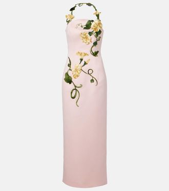 LEO LIN Ava floral-appliqu&eacute; corset gown