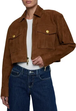 L'agence LAgence Micah Oversized Collared Suede Jacket