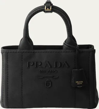 Prada Jardiniere Small Cotton Canvas Top-Handle Bag