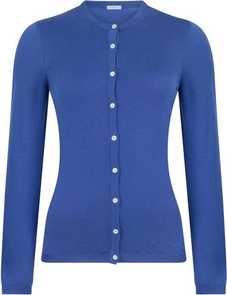Malo Fitted Button Cardigan - Dames - Vesten - Blauw - L - Wol - Truien & Vesten