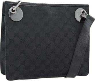 Gucci Pre-owned GG Canvas Shoulder Bag - Dames - Vintage Schoudertas - Zwart - ONE Size - Leer - Vintage