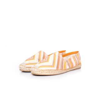 Valentino Pre-owned Womens Striped canvas espadrilles - Orange - Size EU 40