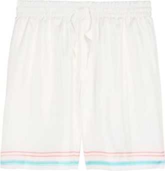Casablanca Casablanca Dance Joy Printed Silk Shorts - White - XL