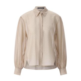 Luisa Cerano Overhemden, Dames, Beige, L, Transparante Blouse