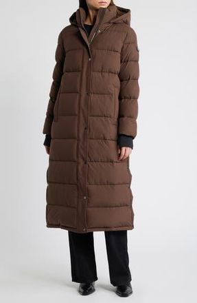 Bcbgmaxazria Long Puffer Coat in Espresso at Nordstrom Rack, Size X-Small