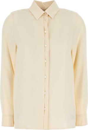 Max Mara Womens Cream Stretch Silk Avion Shirt - Size EU 40 (Womens)