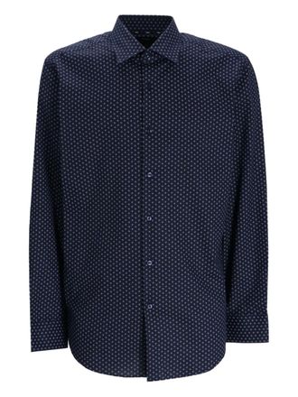 BOSS patterned shirt - men - Polyamide/Elastane - 44 - Blue