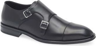 BOSS Derrek Double Monk Strap Cap Toe Shoe in Black at Nordstrom Rack, Size 10.5Us / 9.5Uk