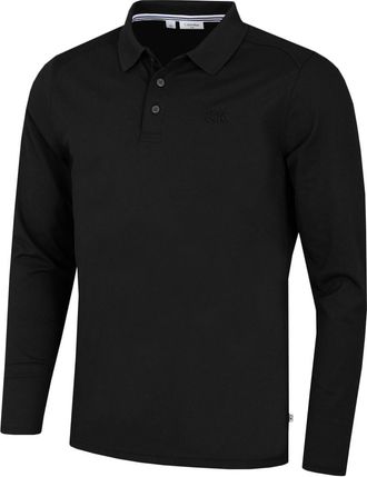 Calvin Klein Mens Long Sleeve Campus Polo Shirt - Black - XXXXXL