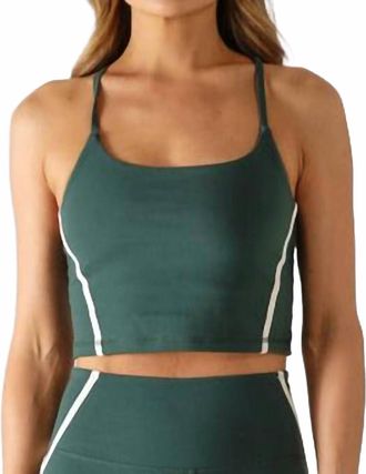 Glyder Apex Racerback Bra In Forest/oatmilk