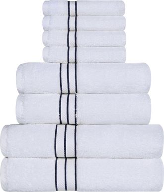 Superior Turkish Highly Absorbent Hotel Collection 8Pc Turkish Cotton Towel Set