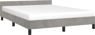 vidaXL Estructura De Cama Sin Colch&oacute;n Terciopelo Gris Claro 140x190 Cm Vidaxl