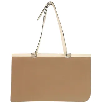 Valextra Beige Ivory Leather Handbag Tote Bag (Pre-Owned)
