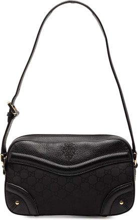 Gucci Pre-owned Womens Gg Nylon Crest Shoulder Bag - Black Textile - One Size