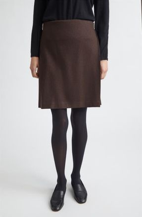 Johnstons of Elgin x Le Kilt Glen Plaid Wool & Cashmere Kilt in Brown Shadow Check at Nordstrom, Size 12