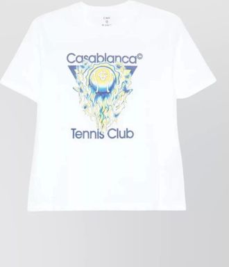 Casablanca tennis club graphic cotton crewneck t shirt