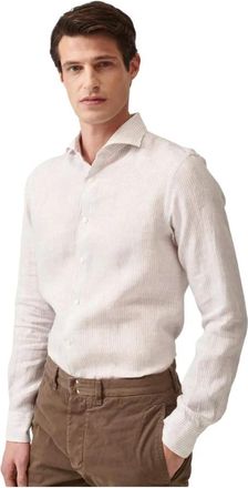 Xacus Shirts - Heren - Casual Overhemden - Wit - 3XL - Linnen - Overhemden