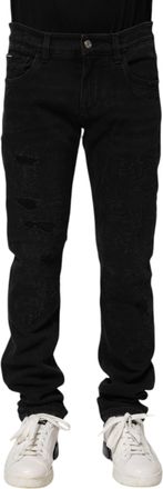 Dolce & Gabbana Black Cotton Skinny Men Denim Jeans Elastane Clothing