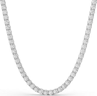 Diamond2Deal 14K Gold 5CTW Lab Grown Diamond Straight Line Tennis Necklace 18 5 Ct