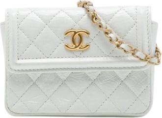 Chanel Pre-owned Quilted Belt Bag - Dames - Vintage Mini Tas - Wit - ONE Size - Leer - Vintage