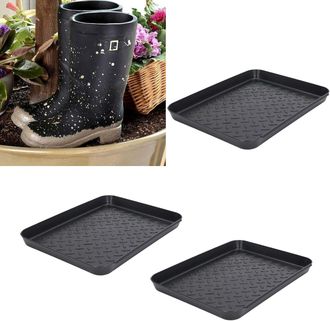 OEM Bandeja Multifuncional Para Botas, Juego De 3 Bandejas Negras Resistentes A La Intemperie Para Zapatos, Alfombrilla Para Alimentar Mascotas, Apta Para