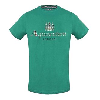 Aquascutum Heren Klassiek Geruit Logo T-Shirt (Groen)