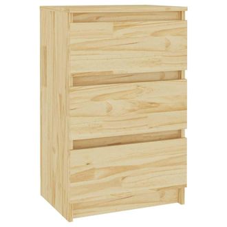 vidaXL Vidaxl - Mesita De Noche Madera Maciza De Pino 40x29,5x64 Cm