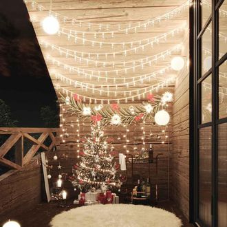 vidaXL Guirnalda De Luces Globos 8 Funciones 20m 200 Led Blanco C&aacute;lido Vidaxl