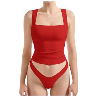 Generic Women Sexy Square Neck Tank Top Summer Y2K Going Out Basic Yoga Sport Cami Shirt 2025 New Blouses for Women Uk Tops for Women Uk