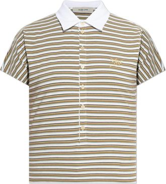 Golden Goose Gestreept Polo Shirt - Dames - Polos - Bruin - XS - Katoen - Tops