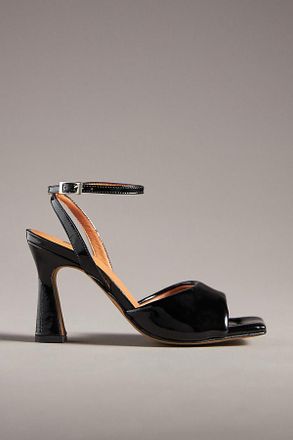 Maeve Puffy Square-Toe Ankle-Strap Heels