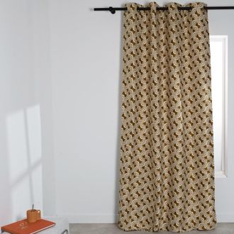 Maisons du monde Cortina gruesa de tejido jacquard con estampado abstracto, bicolor, 140x300 cm (unidad)