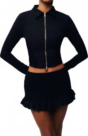 Guizio Apolline Smocked Skirt In Black