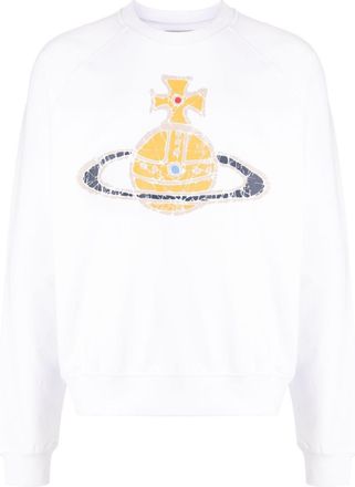 Vivienne Westwood Orb-print cotton sweatshirt - men - Cotton/Cotton/Elastane - S - White