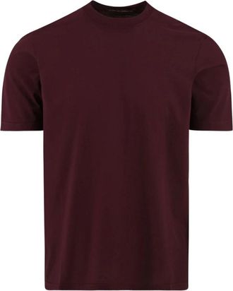 FILIPPO DE LAURENTIIS Crepe Katoenen T-shirt - Heren - T-shirts - Rood - L - Katoen - Tops