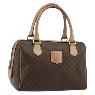 Celine Pre-owned Handbags, female, Brown, Size: ONE SIZE Pre-owned Macadam Canvas Hand Bag