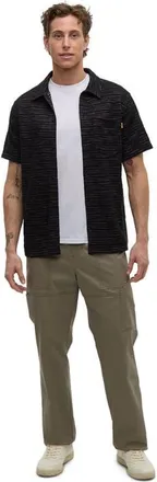 tentree Copeland Shirt in Meteorite Black Flash Stripe at Nordstrom, Size Xx-Large