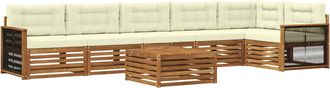 vidaXL Conjunto De Sof&aacute;s De Exterior 7 Uds. Natural Y Crema Vidaxl