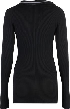 Y / Project Merino Half-Zip Knitted Dress - Black