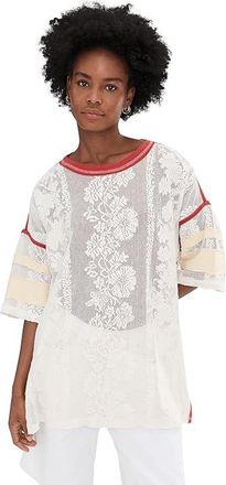 Free People We The Free Best Match T-Shirts Womens Clothing Clean Ivory Combo : LG (Womens 12-14), Cotton/Mesh