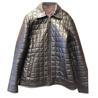 Mulberry Chocolate Brown quilted leather jacket Size L