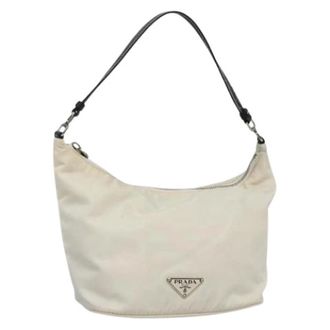 Prada Pre-owned Shoulder Bags, female, White, Size: ONE SIZE Pre-owned Vintage Nylon Shoulder Bag