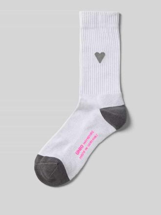 Unio Hamburg Socken mit Label-Print in Mittelgrau, Gr&ouml;&szlig;e 36-38