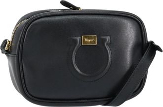 Ferragamo City Camera Leather Black Leather Handbag (Pre-Owned)