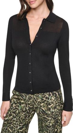 DKNY Colorblock Cotton Cardigan in Black/black at Nordstrom, Size X-Small