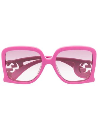 Gucci Occhiali da sole Chaise-Lounge oversize - Rosa