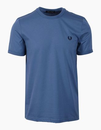 Fred Perry Mens FRED PERRY RINGER T-SHIRT ACE BLUE - Size: 40