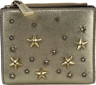 Jimmy Choo London Gold Leather Wallet (Bi-Fold) (Pre-Owned)