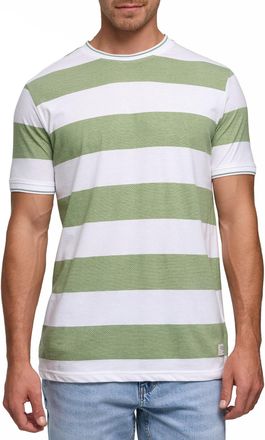 Indicode T-Shirt INDICODE INAringa, Herren, Gr. XXL, willow, Single Jersey, Obermaterial: 100% Baumwolle, gestreift, regular fit, Rundhals, Shirts T-Shirt
