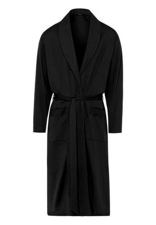 Hanro Night and Day Cotton Shawl Collar Robe in Black at Nordstrom, Size X-Large